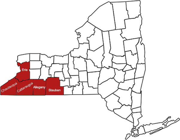 Southwest New York Dairy, Livestock and Field Crops Program
 County Map